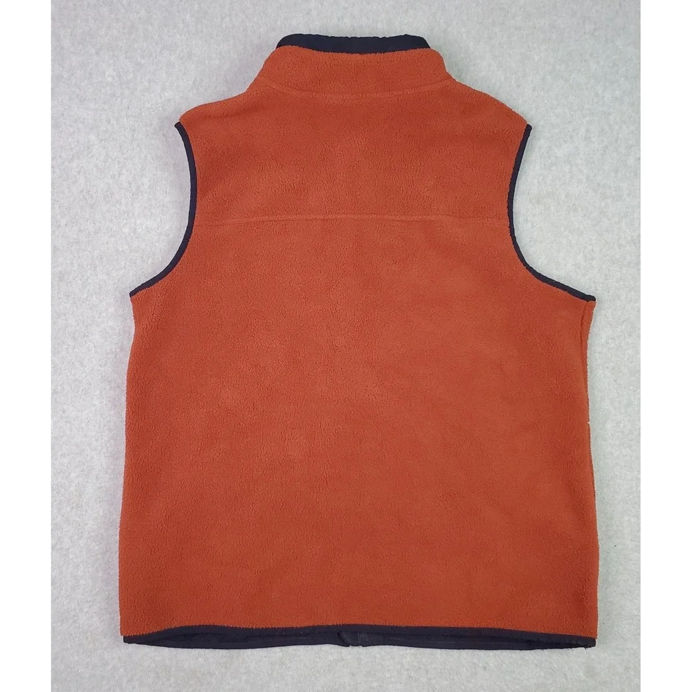 The North Face Vest Mens Large Rust Fleece Full Zip Insulated Pockets Outdoor